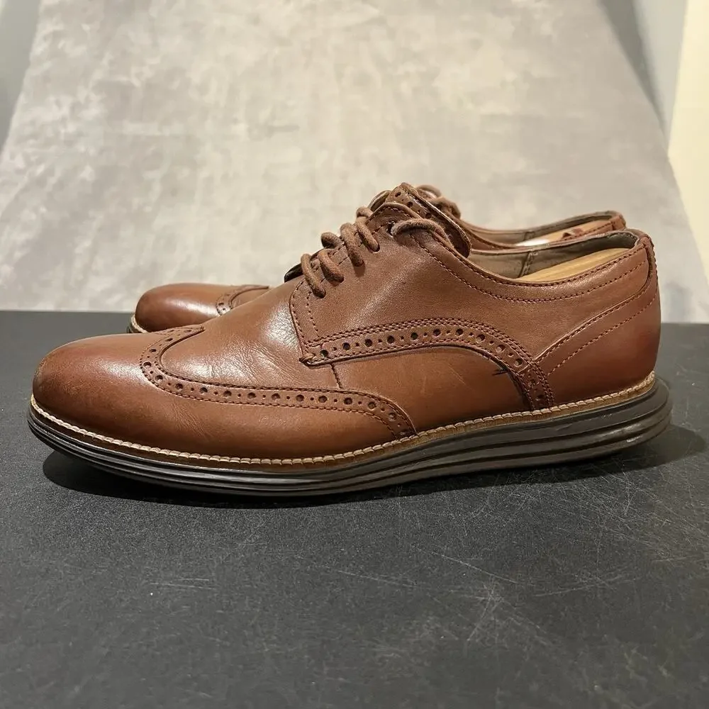 Cole Haan Chestnut Brown Leather Wingtip Derbys